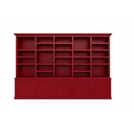 123kast  Boekenkast Mayto - 400x40x240H cm - push to open deurtjes - klassiek/strak