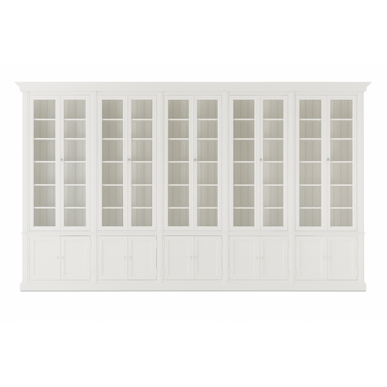 123kast  Vitrinekast Lugano - 500x47x240H cm - scharnier deuren - verstelbare planken