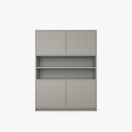 123kast  Vakkenkast Mende - 145x55x200H cm - push to open deuren - open vak