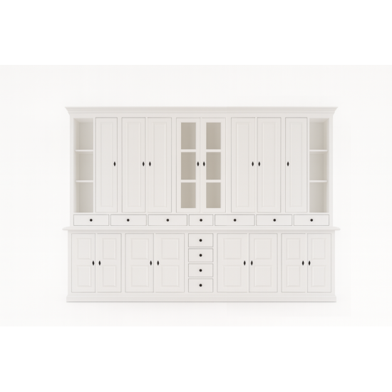 123kast  Buffetkast Sligo - 360x50x250H cm - dichte deuren - glazen deuren - open planken