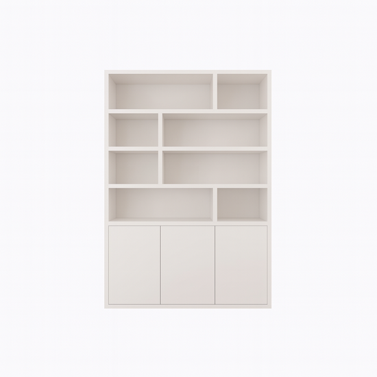 123kast  Vakkenkast Mendoza 03 - 150x35x220H cm - 3 push to open deuren - 8 open vakken