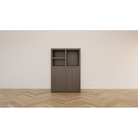 123kast  Meidenkast Samsun - 100x50x150H cm - eiken - push to open deuren - open vakken - strakke afwerking