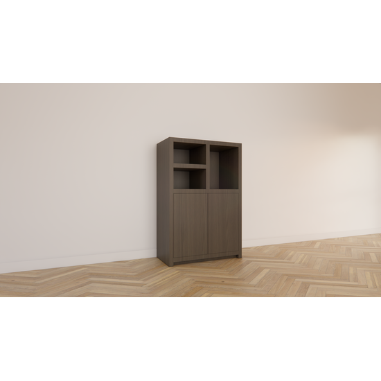 123kast  Meidenkast Samsun - 100x50x150H cm - eiken - push to open deuren - open vakken - strakke afwerking