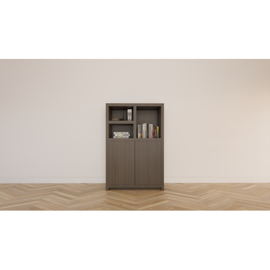 123kast  Meidenkast Samsun - 100x50x150H cm - eiken - push to open deuren - open vakken - strakke afwerking