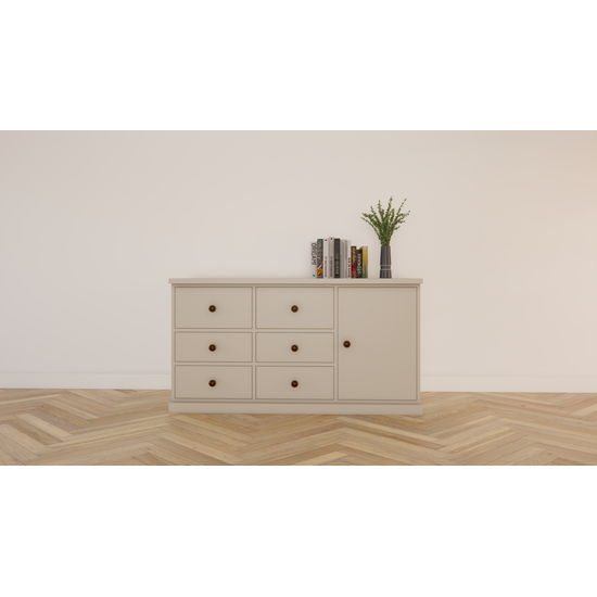 123kast  Ladekast Sapa 02 - 150x50x80H cm - soft close lades - 1 deurtje