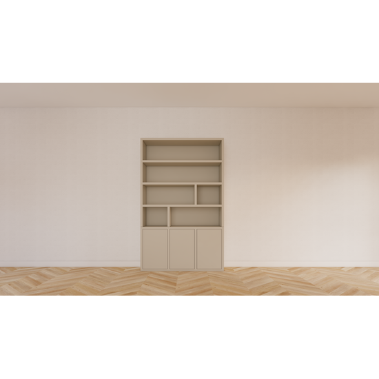 123kast  Vakkenkast Nassau - 150x35x240H cm - push to open deuren - open vakken - strakke afwerking