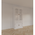 123kast  Vitrinekast Lissabon - 100x43x220H cm - vitrine deuren - verstelbare planken - softclose lades - landelijk