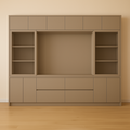 123kast  TV vakkenkast Gerlos - 325x40x240H cm - glazen schuifdeuren - push to open deuren - soft close lades - strak design