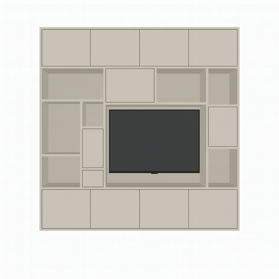 123kast  TV Vakkenkast Oviedo - 240x40x256H cm - open vakken - softclose deurtjes