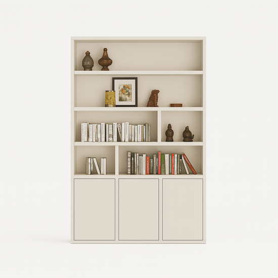 123kast  Vakkenkast Nassau - 150x35x240H cm - push to open deuren - open vakken - strakke afwerking