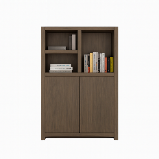 123kast  OPbergkast  Samsun - 100x50x150H cm - eiken - push to open deuren - open vakken - strakke afwerking