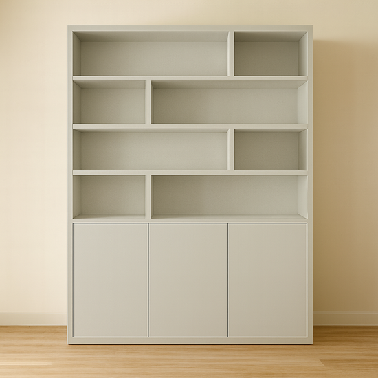 123kast  Vakkenkast Flachau 01 - 180x35x220H cm - 3 push to open deuren - 8 open vakken