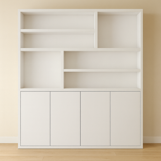 123kast  Vakkenkast Flachau 02 - 200x35x220H cm - 4 push to open deuren - 6 open vakken