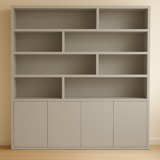 123kast  Vakkenkast Flachau 03 - 220x35x220H cm - 4 push to open deuren - 8 open vakken