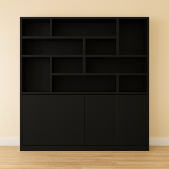 123kast  Vakkenkast Flachau 05 - 240x35x220H cm - 4 push to open deuren - 10 open vakken