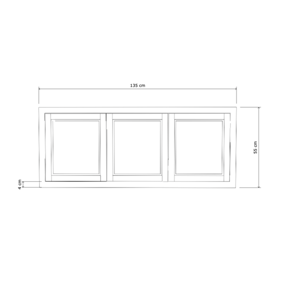 123kast  Dressoir Toscane - 135x35x55H cm - scharnier deuren - sierlijsten - landelijk - boho - bohemian