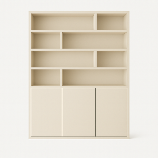 123kast  Vakkenkast Flachau 01 - 180x35x220H cm - 3 push to open deuren - 8 open vakken