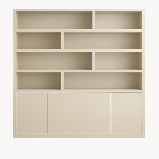 123kast  Vakkenkast Flachau 03 - 220x35x220H cm - 4 push to open deuren - 8 open vakken