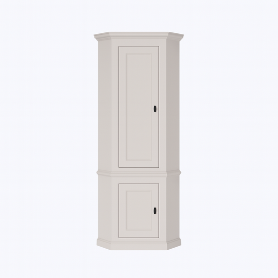 123kast  Hoekkast Willemstad - 60x60x230H cm - 2 dichte scharnierdeuren - landelijke afwerking