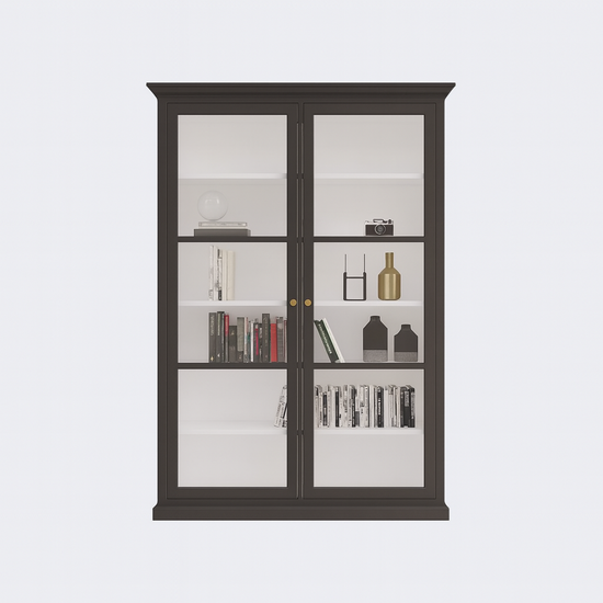 123kast  Vitrinekast Noia - 140x45x210H cm - zijkanten van glas