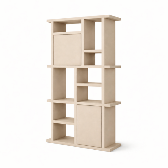 123kast   Open vakkenkast Evora 01 - 120x40x240H cm - strakke afwerking - push to open deuren - 5cm plank dikte