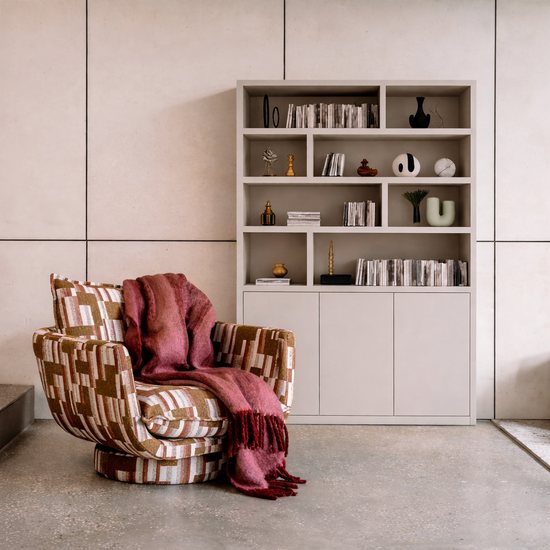 123kast  Vakkenkast Manhattan 11 - 180x40x240H cm -strak design - open vakken - 3 greeploze push to open deuren - 5cm plank dikte