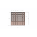 123kast  Vitrinekast Theo-Bert - 292x58x280H cm - scharnier deuren - uitschuif planken