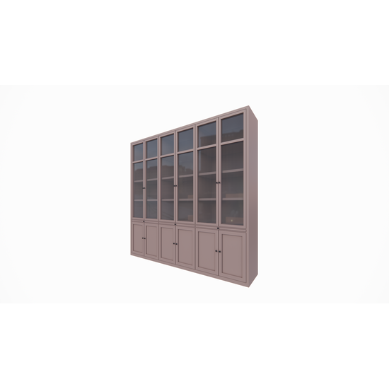 123kast  Vitrinekast Theo-Bert - 292x58x280H cm - scharnier deuren - uitschuif planken