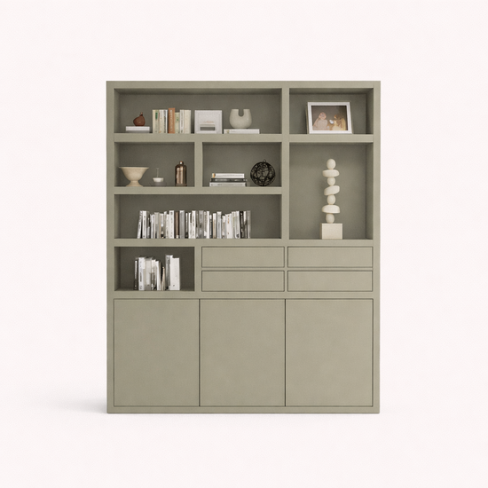 123kast  Vakkenkast Avola - 180x35x220H cm - push to open deuren - 4 push to open lades