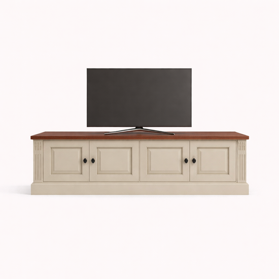 123kast  Tv dressoir Antwerpen - 180x40x50H cm - scharnier deuren - met eiken bovenblad