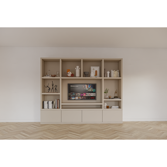 123kast  Cinewall Jose - 300x40x240H cm - 4 push to open deurtjes