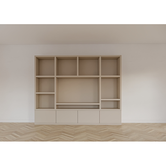 123kast  Cinewall Jose - 300x40x240H cm - 4 push to open deurtjes