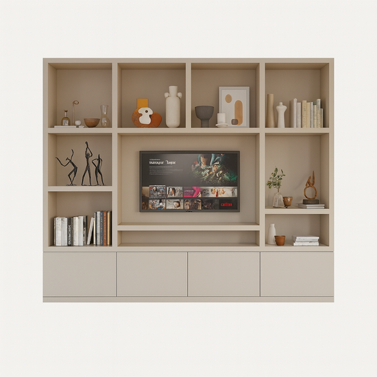 123kast  Cinewall Jose - 300x40x240H cm - 4 push to open deurtjes