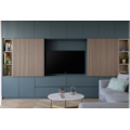 123kast  Cinewall Winterberg - 400x40x240H cm - cinewall - tv vak - met schuifdeuren - 12 push to open deuren - 4 greeploze soft close lades - strak design - demontabel - 3cm plankdikte