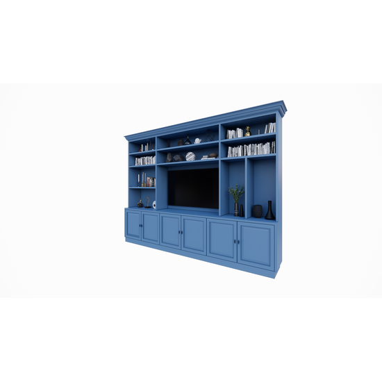123kast  Cinewall Nara - 320x45/35x240H cm - 11 open vakken - 6 deurtjes  - Copy