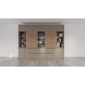 123kast  Cinewall Winterberg 2 - 320x40x240H cm - Tv vak - cinewall - eiken schuifpanelen - open vakken - 4 greeploze lades - 6 push to open deuren - 4 greeploze deuren - strak design