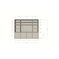 123kast  Cinewall Hong Kong - 300x40x240cm - 11 open vakken - 4 push to open deuren - 5cm plank dikte