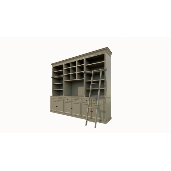 123kast  Cinewall The crown library - 290x46/55x240H cm - tv vak - landelijke stijl