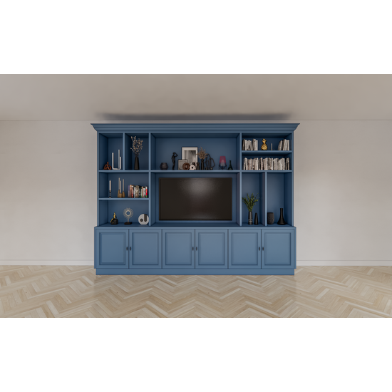 123kast  Cinewall Nara 02 - 320x35/45x240H cm - scharnier deuren - open vakken