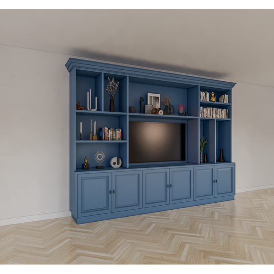 123kast  Cinewall Nara 02 - 320x35/45x240H cm - scharnier deuren - open vakken