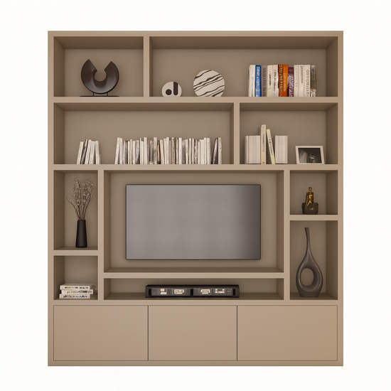 123kast  Cinewall Fisterra - 200x35x240H cm - push to open deuren - strakke afwerking