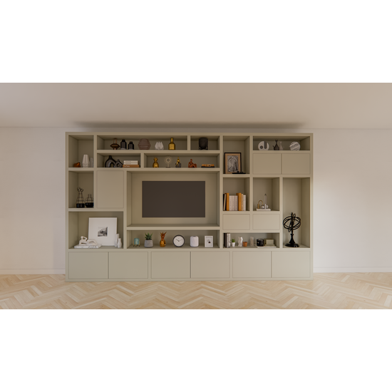 123kast  Cinewall Vasto - 400x40x240H cm - Cinewall- push to open deuren 5cm plank dikte