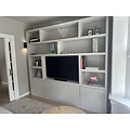 123kast  Cinewall Milaan - 300x40x240H cm - 1 tv paneel - strak design  - 4 push to open deuren - open tv vak