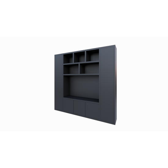 123kast  Cinewall Austin - 250x40x240H cm - open vakken - push to open deuren - strak design