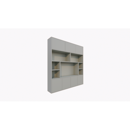 123kast  Cinewall Flensburg - 240x40x255H cm - push to open deuren - strakke afwerking