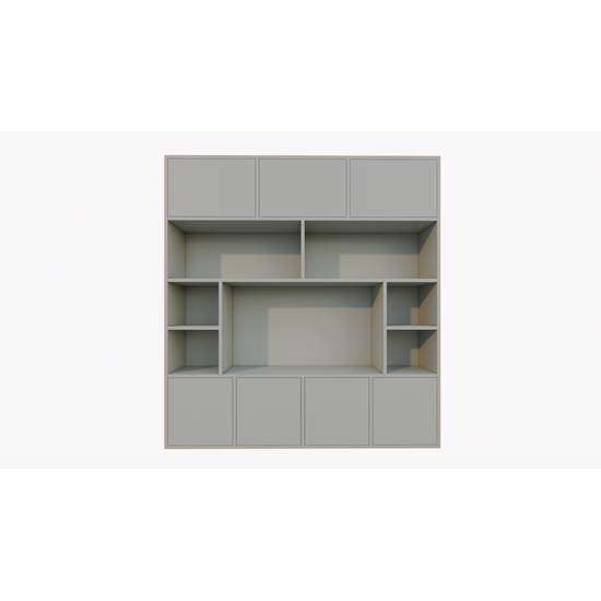 123kast  Cinewall Flensburg - 240x40x255H cm - push to open deuren - strakke afwerking