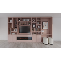 123kast  Cinewall Viterbo met openhaard - 460x40x255H cm - 5cm plank dikte - PRIJS OP AANVRAAG