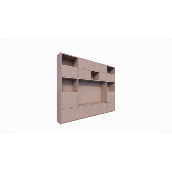 123kast  Cinewall Alcamo - 349x45x275Hcm - push to open deuren - lagere onderkast - strakke afwerking