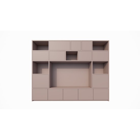 123kast  Cinewall Alcamo - 349x45x275Hcm - push to open deuren - lagere onderkast - strakke afwerking