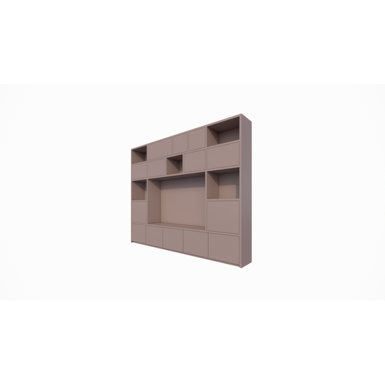 123kast  Cinewall Alcamo - 349x45x275Hcm - push to open deuren - lagere onderkast - strakke afwerking